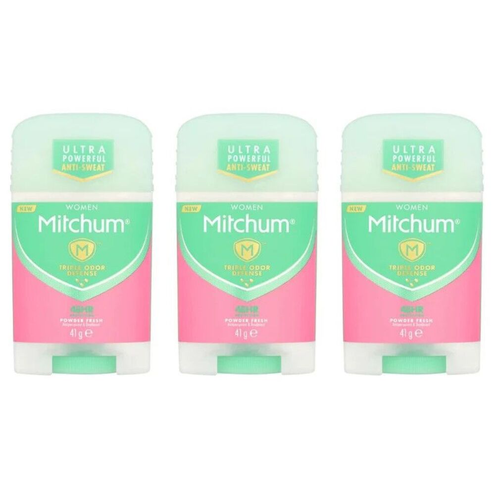 3-PACK Mitchum Deodorant Stick Powder Fresh 41 g